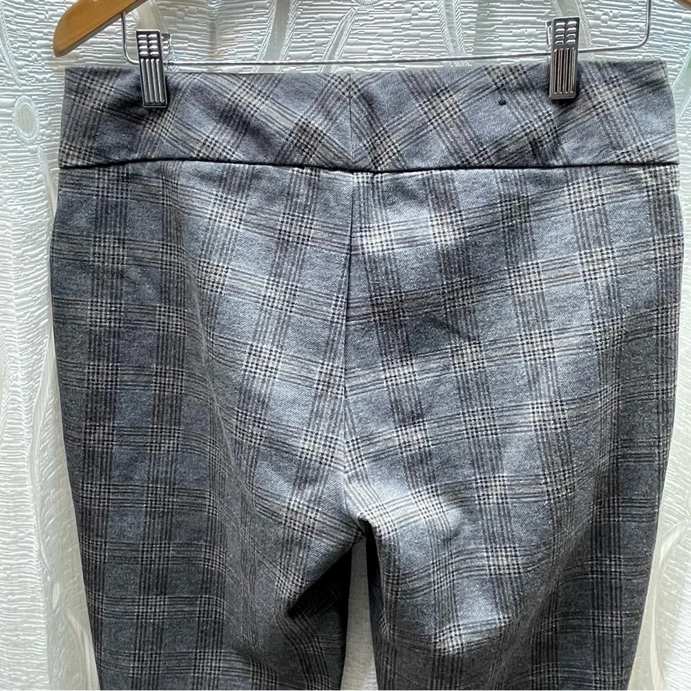 Dalia Plaid Dress Pants Womens 8 Grey Stretch Slim Leg‎ Glen Check - Picture 6 of 11